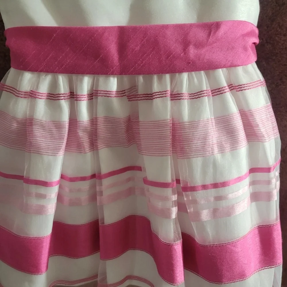 Girls 24 M Princess Dress, Pink White Summer‎ Spring Party, Special Occasion